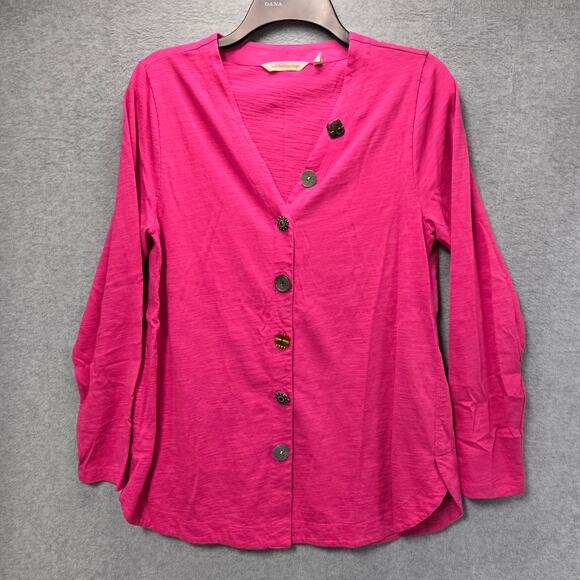 Soft Surroundings Delia Fuschia Button Front Top Size Small - Picture 1 of 6